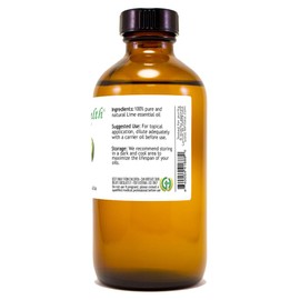 Lime Essential Oil - 8 fl oz Amber Glass Bottle (100% Pure & Uncut) - GreenHealth