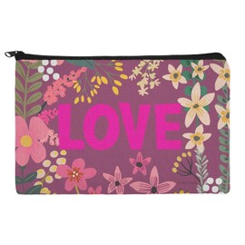 Love and Pretty Flowers Makeup Cosmetic Bag Organizer Pouch