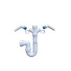Universal Telescopic Adjustable Twin Nozzle Swivel P Trap - 40mm
