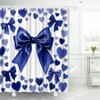 Conipit Bow Shower Curtains Romantic Bathroom Decor Navy Blue Bath