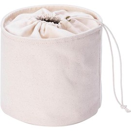 Tall Purse Organizer Insert Womens Canvas Round Handbag Organizer Storage,Handbag Purse Organizer Round  Pouch Bag Bucket Makeup Bag - Color: Beige, Size: XS