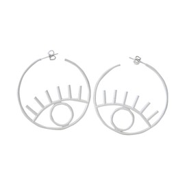 Evil Eye Hoop Earrings in Sterling Silver Jamber Jewels