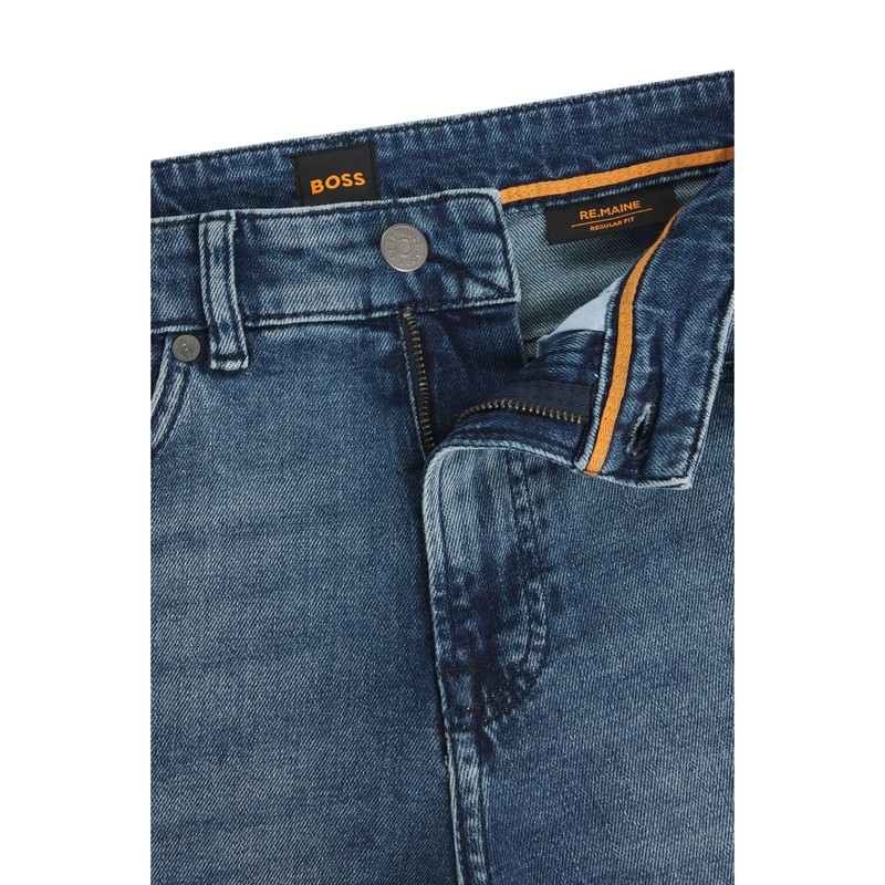 BOSS Men's Re.Maine BC-C Maine Medium Blue Regular Fit Jeans