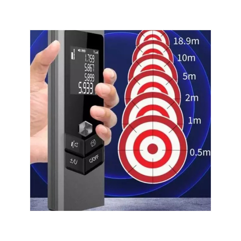 측정 레이저 적외선 거리측정기 줄자 메탈바디 Laser Infrared Distance Measurer