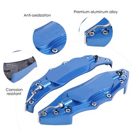 Yctze Car Brake Caliper Cover, Pack of 2, Car Aluminium Brake Caliper Protective Cover for Wheel Hub, 16-17 inches, Medium, One Pair of Brake Caliper Cover, Brake Caliper Protective Cover (Blue)