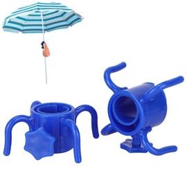 2 Pack Beach Umbrella Hanging Hook, 4 Prongs Plastic Umbrella Hanger Hook for HangingTowel Hat Sunglasses Camera(Blue)