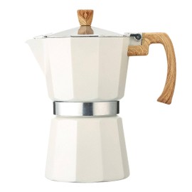Seabella Kitchen Stovetop Espresso Maker - Moka Pot - Percolator Coffee Maker - Classic Cuban & Italian Espresso - Portable Coffee Maker for Camping & Travel - (White)