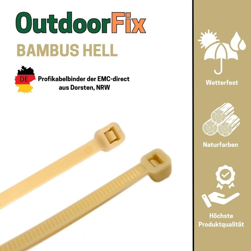 OutdoorFix Cable Ties 200 x 4.6 mm, Pack of 50