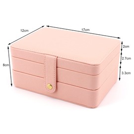 Beowanzk Jewellery Storage for Girls and Women, Jewellery Box Travel, Jewellery Organisers, Jewellery Box, Storage Earrings, Bangles, Stud Earrings, 3-Layer (Pink)