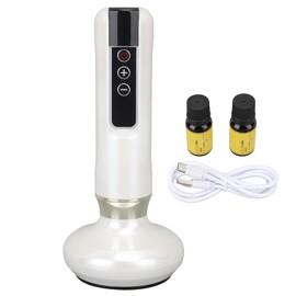 Electronic Cupping Set LED Display Bian Stone 6 Gears Rechargeable Negative Pressure Heating Intelligent Gua Sha Cupping Kit White