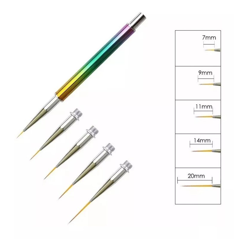 Xiaoya Pincel Liner Fino Mano Alzada Nail Art Uñas 5
