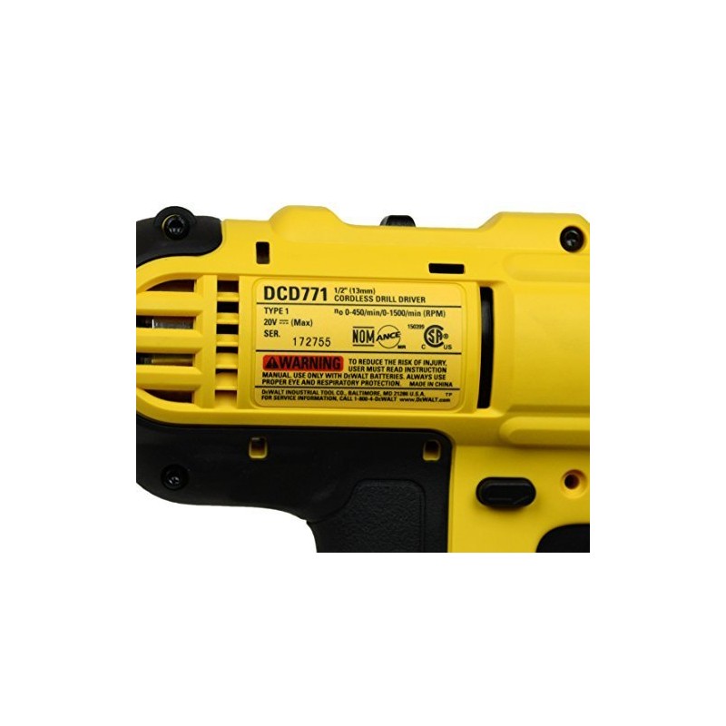 Dewalt DCD771B 20V MAX Cordless Lithium-Ion 1/2 inch Compact Drill