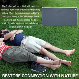 Grounding Mat for Bed, Floor, Desk, Grey Grounding Mat for Improving Sleep and Wellness, Grounding Pad Made By Conductive Pu (15.7in 31.5in)