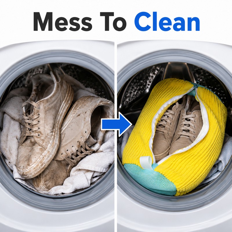 2pcs Shoe Washing Machine Bag – Protective Laundry Bag with