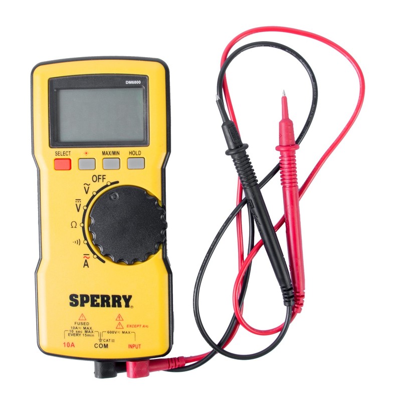 Gardner Bender Sperry Instruments DM6800 Thin, Auto ranging 600V AC/DC,