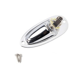 luvilly1 Pack Guitar Input Jack, Boat Style 1/4 Inch Output Parts Chrome Guitar Jack, Replacement Parts for Mono Electric Guitars