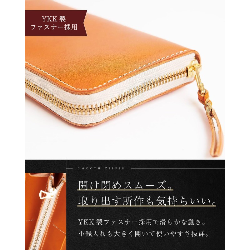 Tochigi Leather Men's Long Wallet, Genuine Leather, Made in Japan,