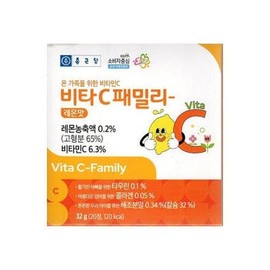 Cellar Hub 종근당 비타씨패밀리 츄어블 레몬맛 20정 1박스 (AD) (S33551802) Jongkundang Vita C Family Chewable Lemon Flavor 20 Tablets 1 Box (AD) (S33551802)