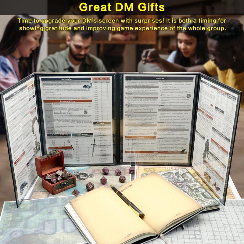 Haxtec DND DM Screen, Master Screen Compatible with Dungeons and