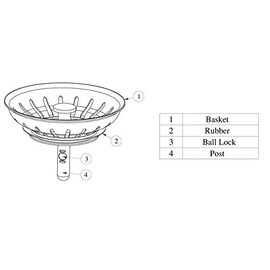 Colador de repuesto para fregadero de cocina (3-1/2 pulgadas), cuerpo de acero inoxidable con tapón de goma (paquete de 2 unidades, acero inoxidable)