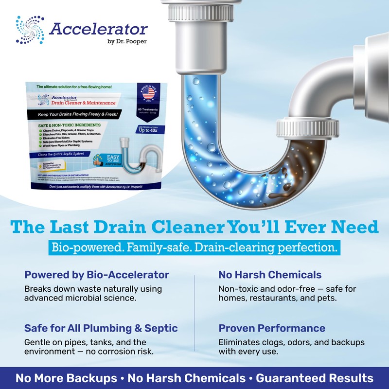 Drain Cleaner & Maintenance - Keeps Drains, Pipes, & Grease
