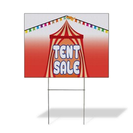 Fastasticdeals Weatherproof Yard Sign Tent Sale Business A Red Lawn Garden Equipment 24x18 Inches 1 Side Print