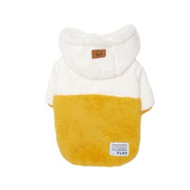 FLOT Designer Dog Fluffy Fleece Anorak Hoodie Zipper Sweater Jacket Coat Premium Materials Tailored Fit Designed and Made in Korea (Yellow) Medium