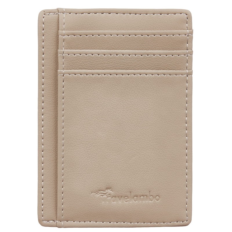 Travelambo Front Pocket Minimalist Leather Slim Wallet RFID Blocking Medium