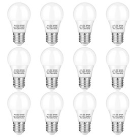 NETEHA 12 Pack A15 5W 120V E26 Base LED Refrigerator Light Bulb, Non-Dimmable 50W Equivalent 3000K Warm White LED Appliance Light Bulb for Ceiling Fan and Lighting Fixtures