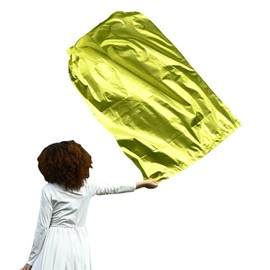 Baisdan 37.4" x 53.5" Worship Flags for Teenager, Praise Dance Flags for Beginner, Kids Praise Flag with Flexible Rod & Carrying Bag, 2Pack, Gold