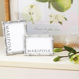 BAMBOO 5x7 FRAME |SILVER | BRILLANTE | FRAMES | DECORATIVE PHOTO FRAMES | RECYCLED SANDCAST ALUMINUM | HANDMADE IN MEXICO