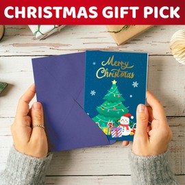 HAPPYPOP Christmas Gifts Stocking Stuffers - Snowman Secret Santa Gifts for Girls Boys, Xmas Holiday Socks for 4-6 Years Kids with Greeting Card