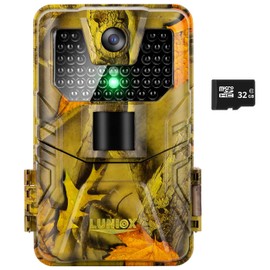 LUNIOX VC36 Wildlife Camera Photo Trap 36MP with 32GB SD Card, 2.7k Photo and Video Resolution with Motion Sensor Wildlife Hunting Camera Night Vision