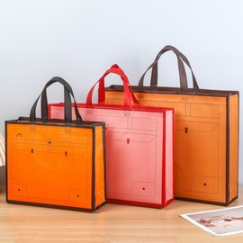 Non-Woven Shopper Bag for Luxury Cosmetic Gift Sets - Portable Gift Pouch Bag R28 Dark Beige 42*31*10 100ea