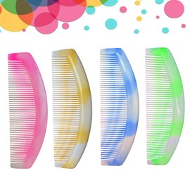 5 PCS Hair Comb Set Wide Tooth Comb for Detangling Fine-Tooth Comb Rat Tail Comb Dual Fine Comb Braiding Cutting Comb for Men Women Shower Comb Hair Styling Comb Set Hair Combs for styling (Yellow)