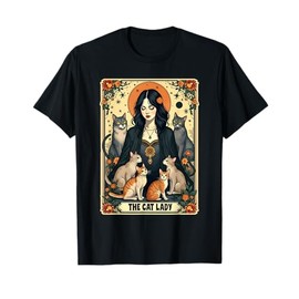 The Cat Lady Tarot Card Shirt Women Witchy Gothic Cat Mom T-Shirt