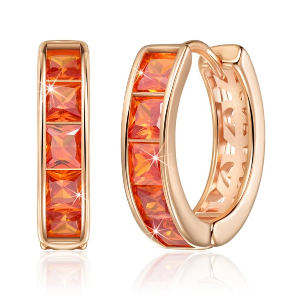 Linawe Hoop Huggie Earrings for Women, Rose Gold Cartilage Helix
