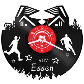 GRAVURZEILE Record Clock Essen – 100% Club Love – Upcycling Design Wall Clock Made of Vinyl Made in Germany