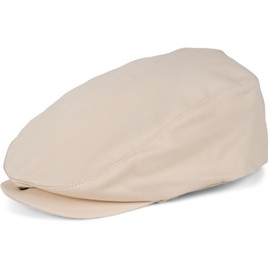 styleBREAKER Convertible Cap with Press Stud | Flat Cap Newsboy Peaked Cap Plain Adjustable | Unisex Flat Cap Made of Cotton for Men and Women, beige, Unit size