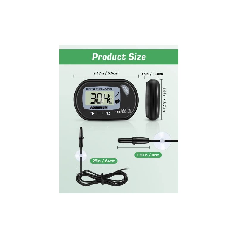 Zacro Pack of 2 LCD Digital Aquarium Thermometer Fish Tank