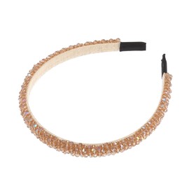 VOCOSTE 1pc, Faux Crystal Headband, Women Hairband, Champagne, 0.59 Inch Wide