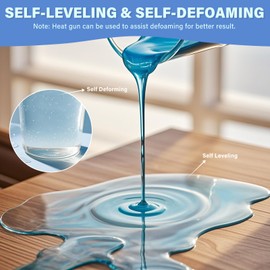 Vivresina Table Top Epoxy Resin 1 Gallon Ultra Crystal Clear Gloss Scratch Resistant NO Yellowing Bubble Free Food Safe for Bar Top, Woodworking Surface Coat, Easy Mix 1:1 Ratio