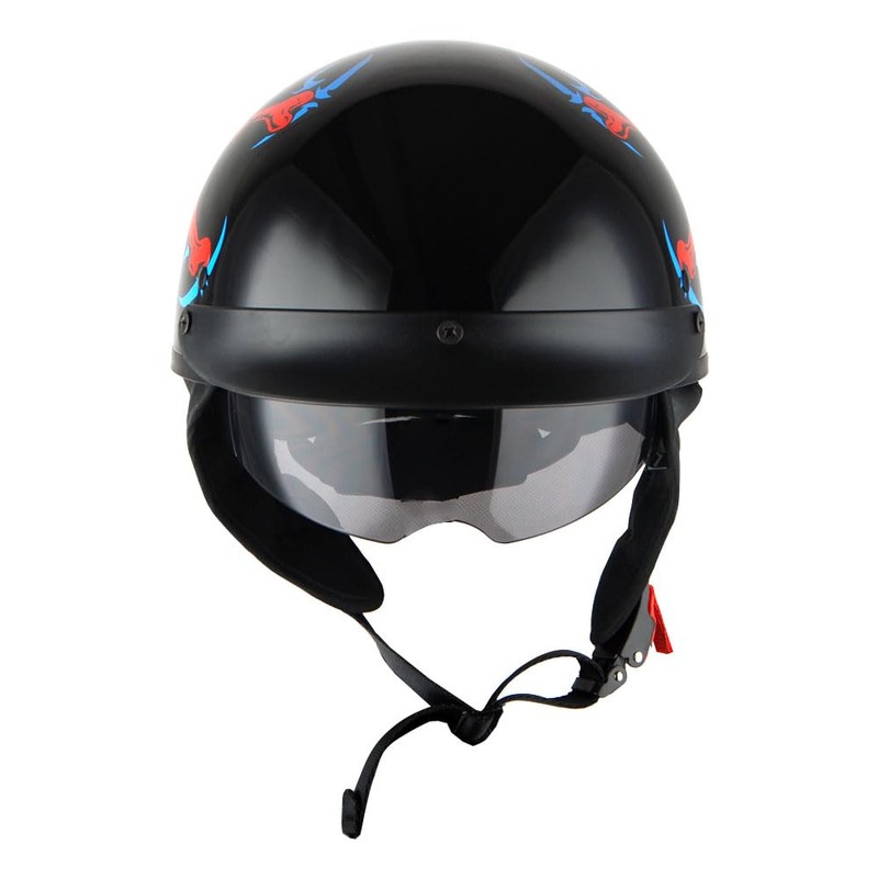 1Storm Motorcycle Half Face Helmet Mopeds Scooter Pilot with Retractable