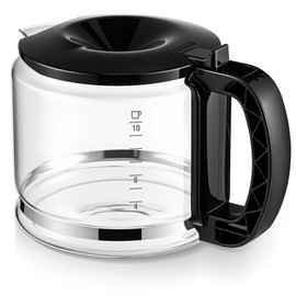 Teenyyou Glass Coffee Carafe Compatible with Delonghi 3066 3067 3093 3094 3111 3112 Kf140 Kf863, Coffee Pot Compatible with 7313283649, Espresso Carafe Machine Parts, 10 Cup / 750ml