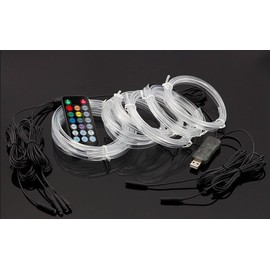 Yilampu Interior Car Neon Accent Lights LED Strip Lights with Remote Control Ambient Lighting Kits 314inch Fiber Optic 8 Colors Car Neon Lights Sync to Music RGB 6 in 1