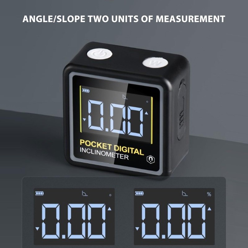 Buscador de Ángulos Digital, Inclinómetro Transportador de Cubo Magnético, Mini