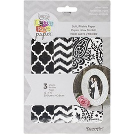 Deco Art Decoupage Paper x inch-Silver Trends, 12" by 16"