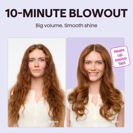 Wavytalk Thermal Brush, Blowout Boost Grande 1.77 Inch Heated Round Brush for Blowout Look, Tourmaline Ceramic Negative Ion Technology, 5 Temperature, Reduce Hair Damage, Dual Voltage, Sakura Pink