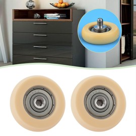 EMSea Rowing Machine Seat Wheel Nylon Scooter Wheel with Bearings 8 x 36 x 10 mm POM Drawer Gliding Roller Track Wheel with M8 Thread Pack of 2