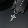 ROMANTICWORK Sterling Silver St Jude Necklace Cross Saint Jude Pendant
